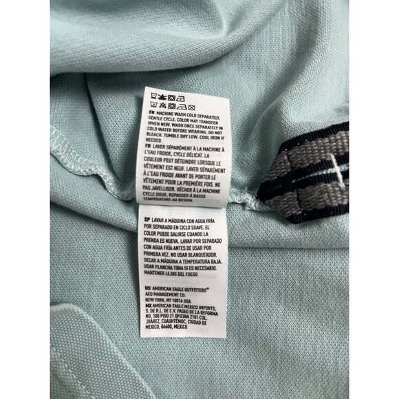 American Eagle Polo Shirt Mens Large Green Casual Short Sleeve Adult - Picture 7 of 8